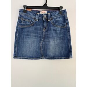 Y2K 2000s Low Rise Dark Wash Denim Mini Skirt Women's Waist Size Small